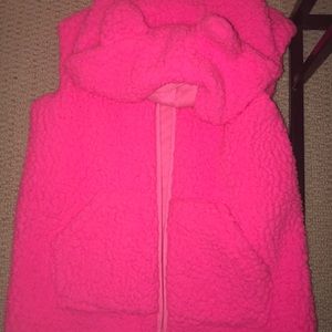 Hot pink vest kitty hoodie